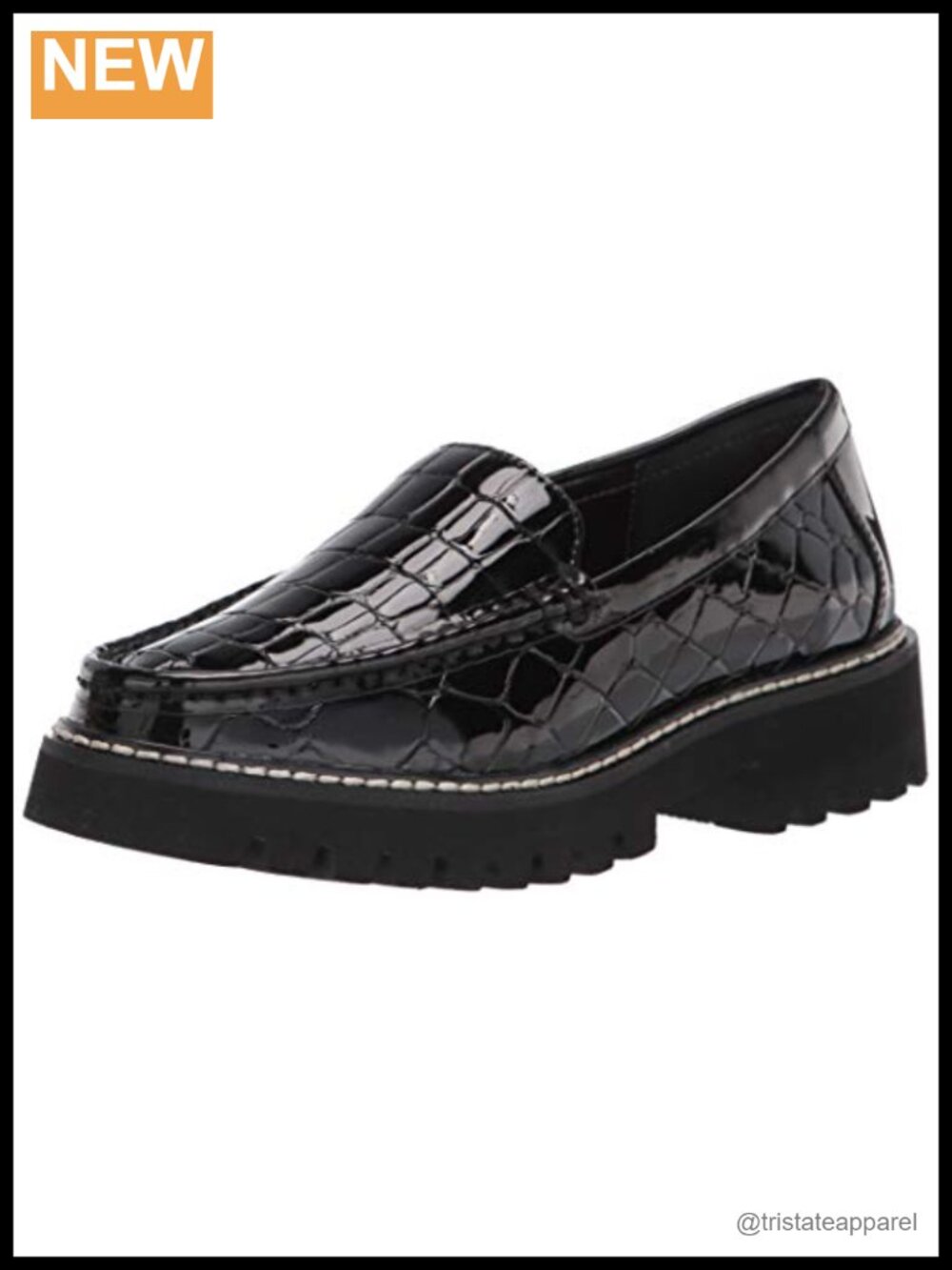 Embossed Croco Leather Loafers Slip-On Comfort Business Casual Shoes